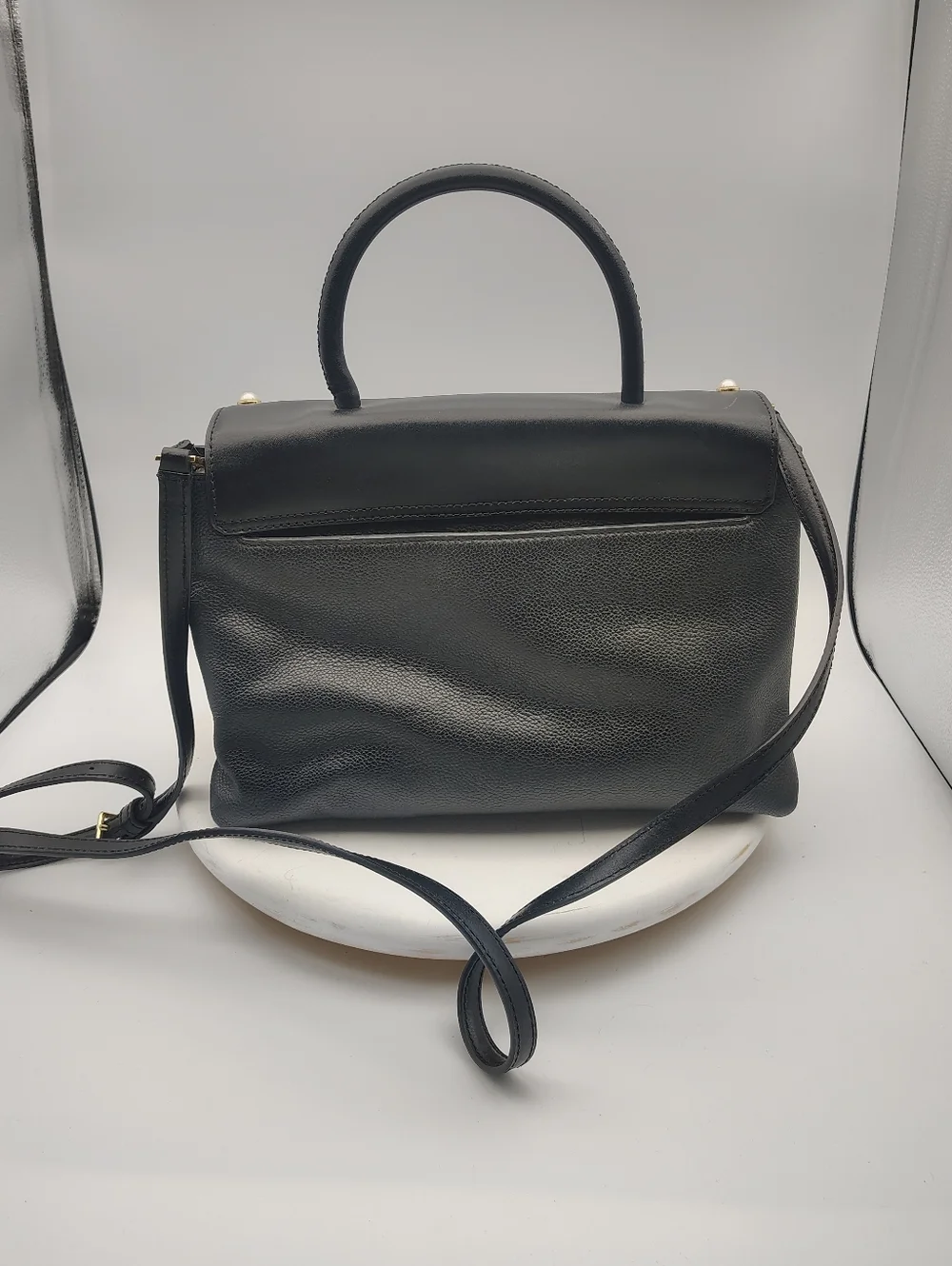 Kate Spade Pearl-Stud Embellished Leather Shoulder/Crossbody Bag In Black